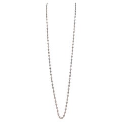 36 Inch Tassel Necklace, 18K White Gold, 28.5 Carat