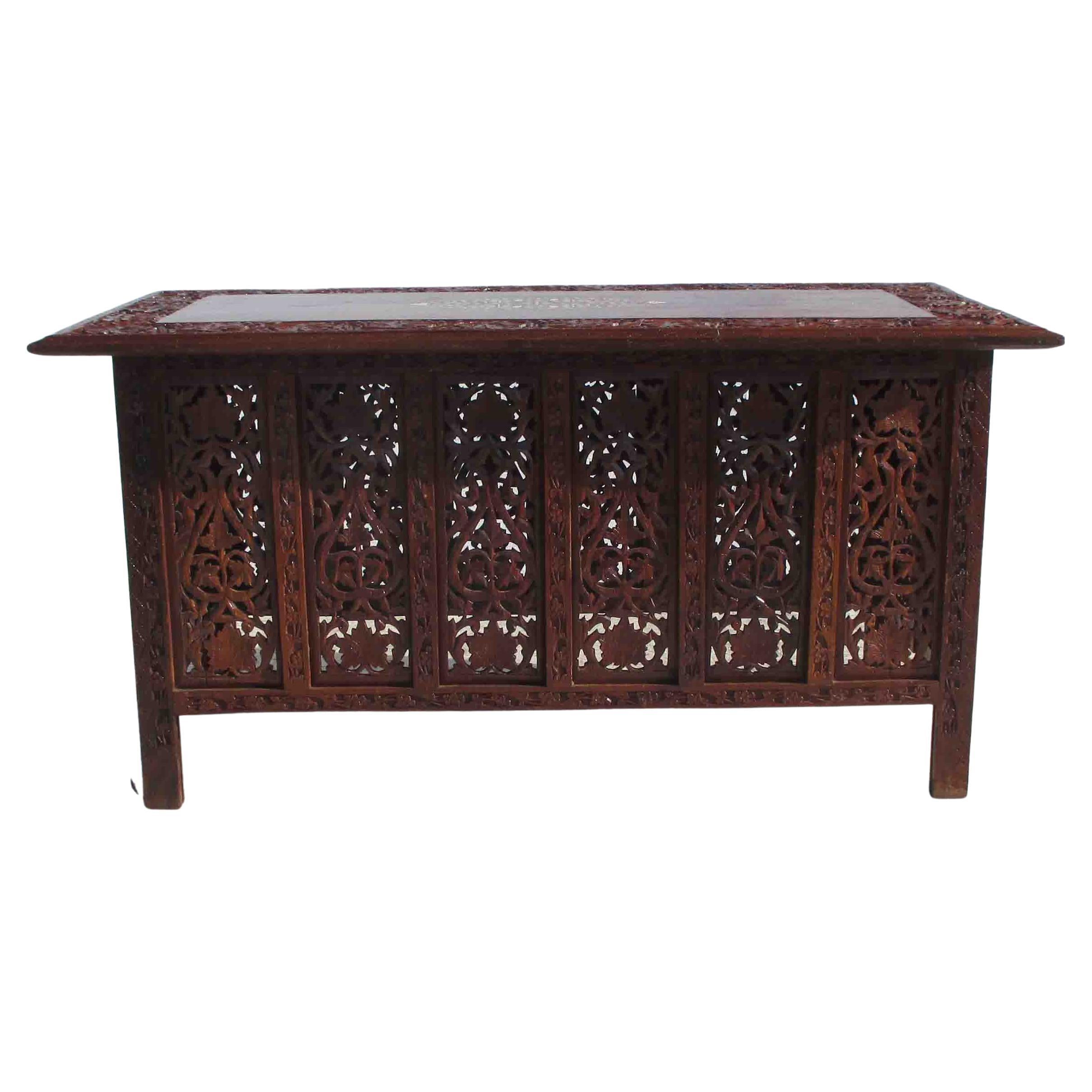Indonesian Fret Work Alter Console Table For Sale