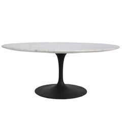 Midcentury Saarinen Tulip Carrera Marble Coffee Table