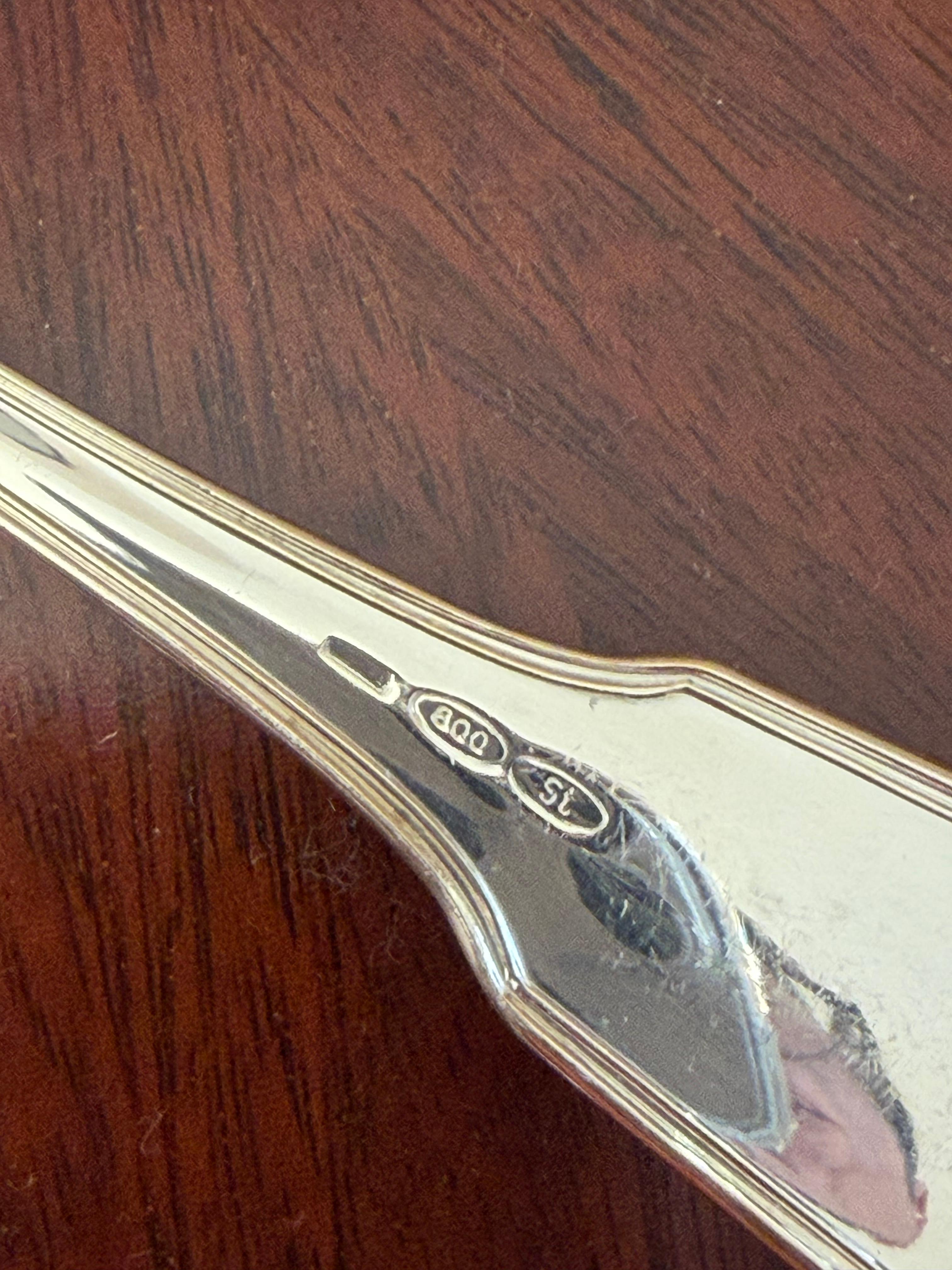 Set di posate in argento 800 da 36 pezzi, Made in Italy, anni '80 in vendita 2