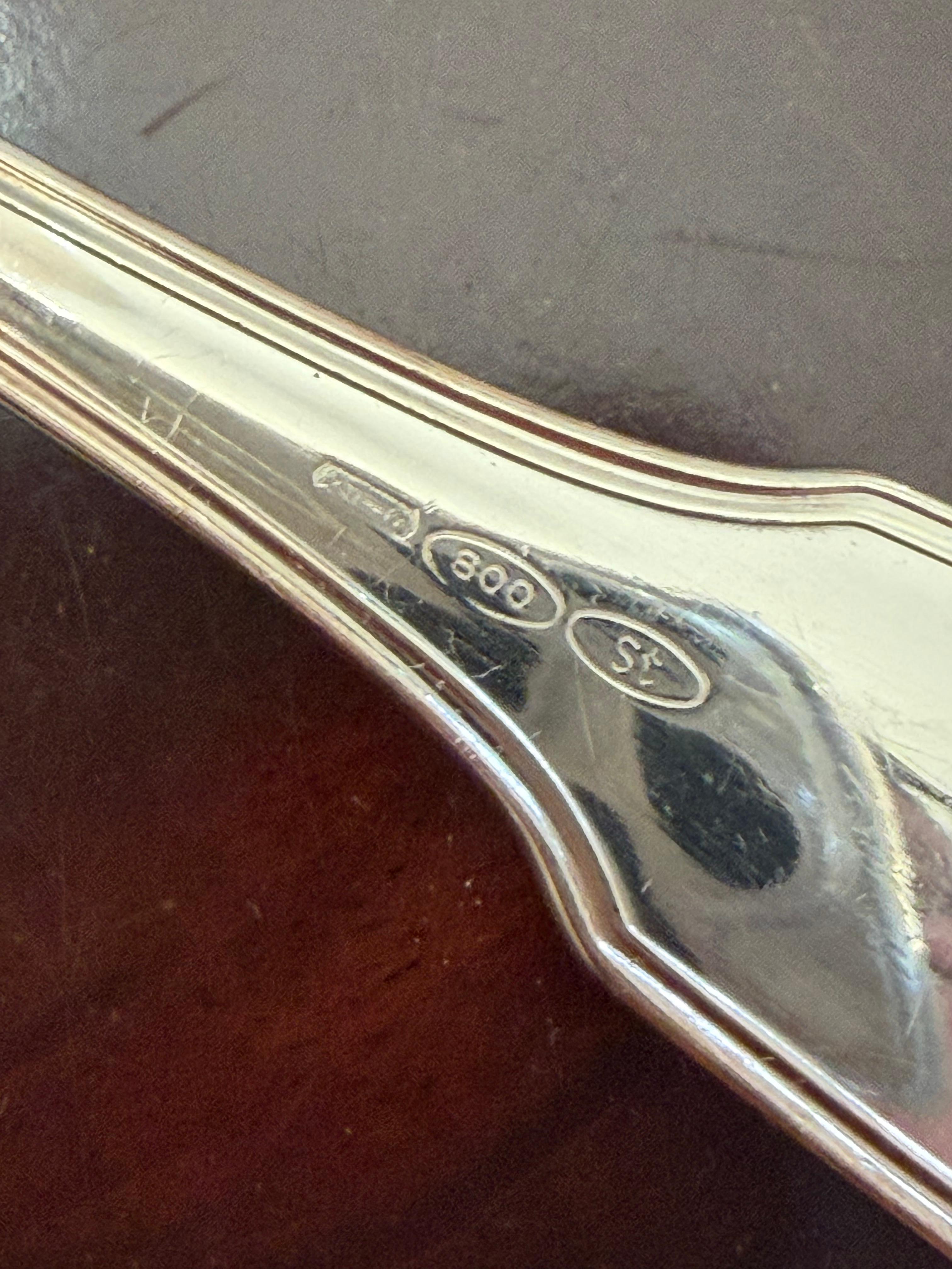 Set di posate in argento 800 da 36 pezzi, Made in Italy, anni '80 in vendita 3