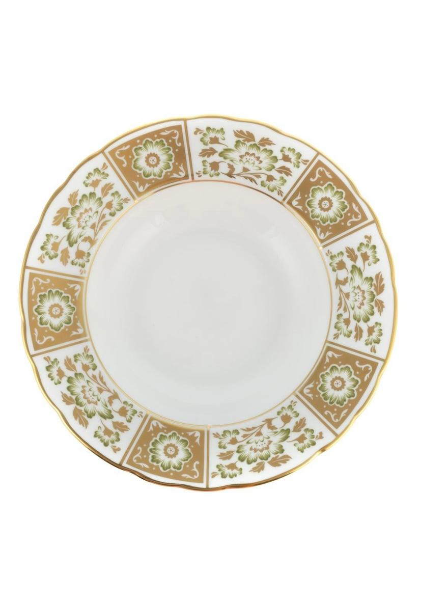 Hand-Crafted 36 Piece Service for 12 Royal Crown Derby Green Panel Dinnerware Vintage