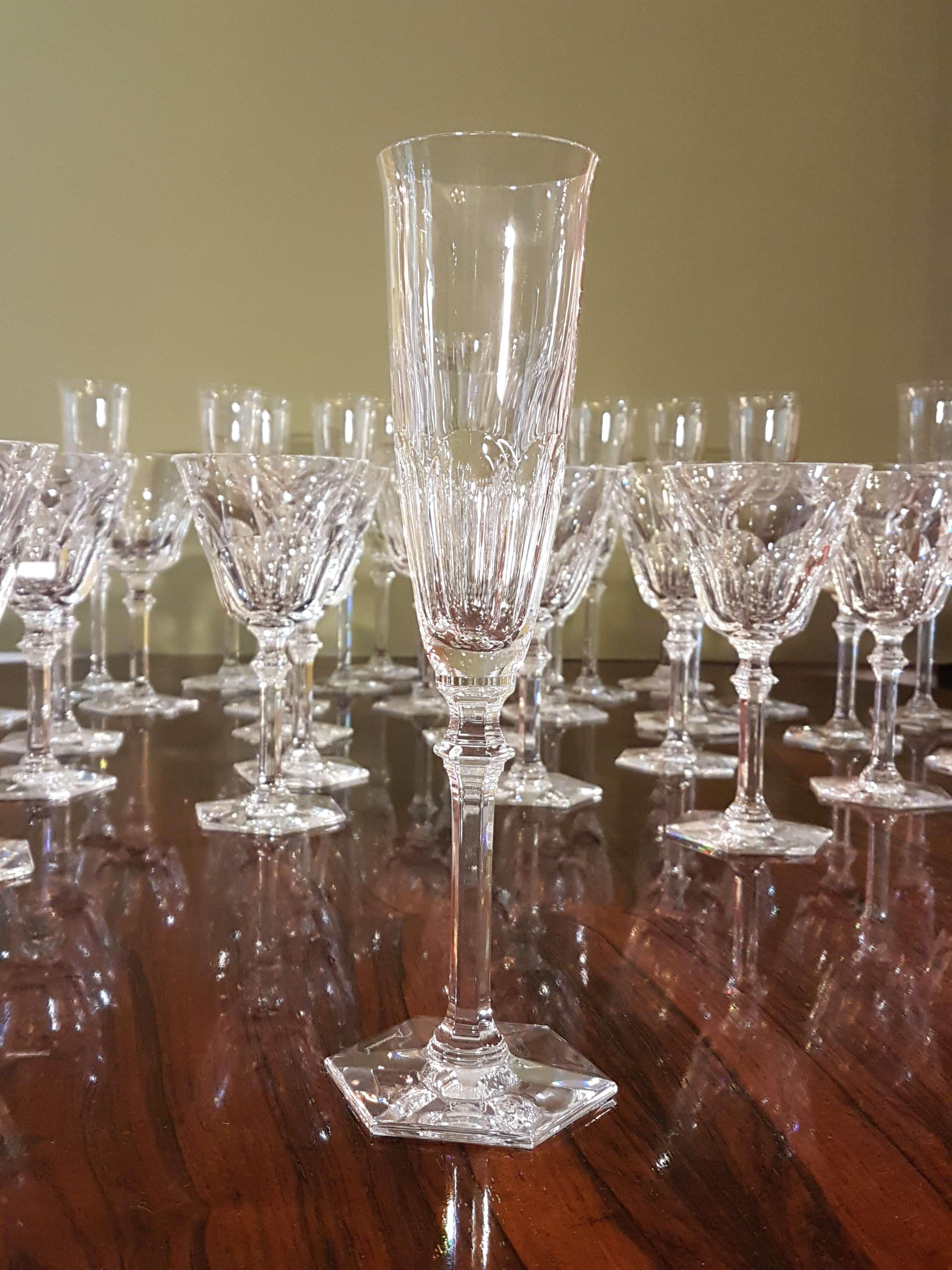 French 36-Piece Set of Baccarat Crystal 
