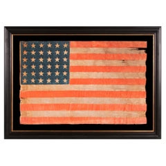 36 Star Antique American Parade Flag, Nevada Statehood, ca 1864-1867