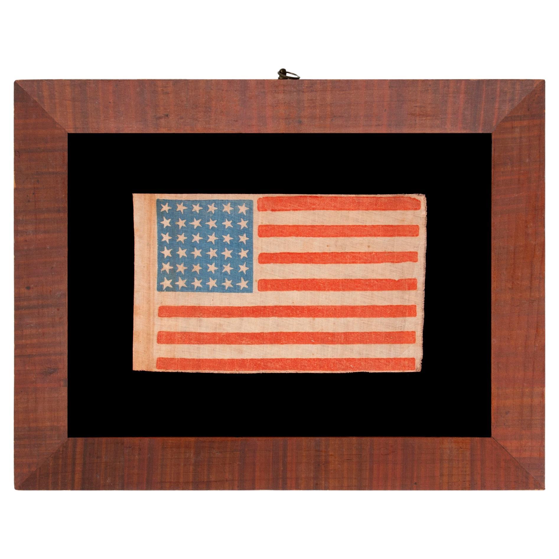 36-Sterne-Antike amerikanische Paradeflagge, Nevada Statehood, ca. 1864-1867