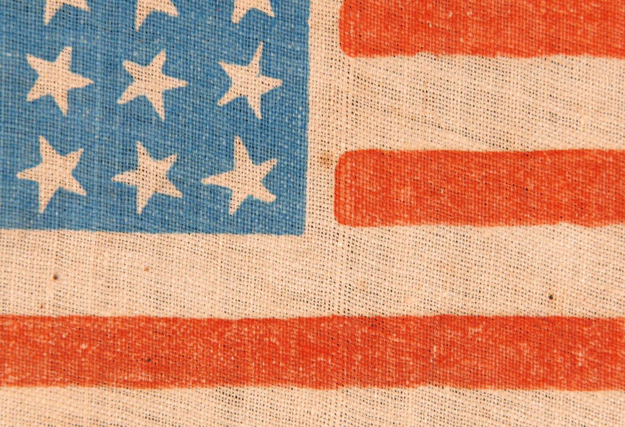 36 Star Antique American Parade Flag, with Canted Stars, ca 1864-1867 In Good Condition For Sale In York County, PA