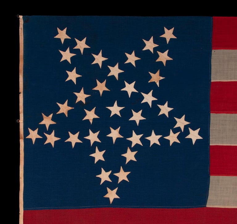 36 Stars 36 Star Antique Flag, Nevada Statehood, with Stars in the