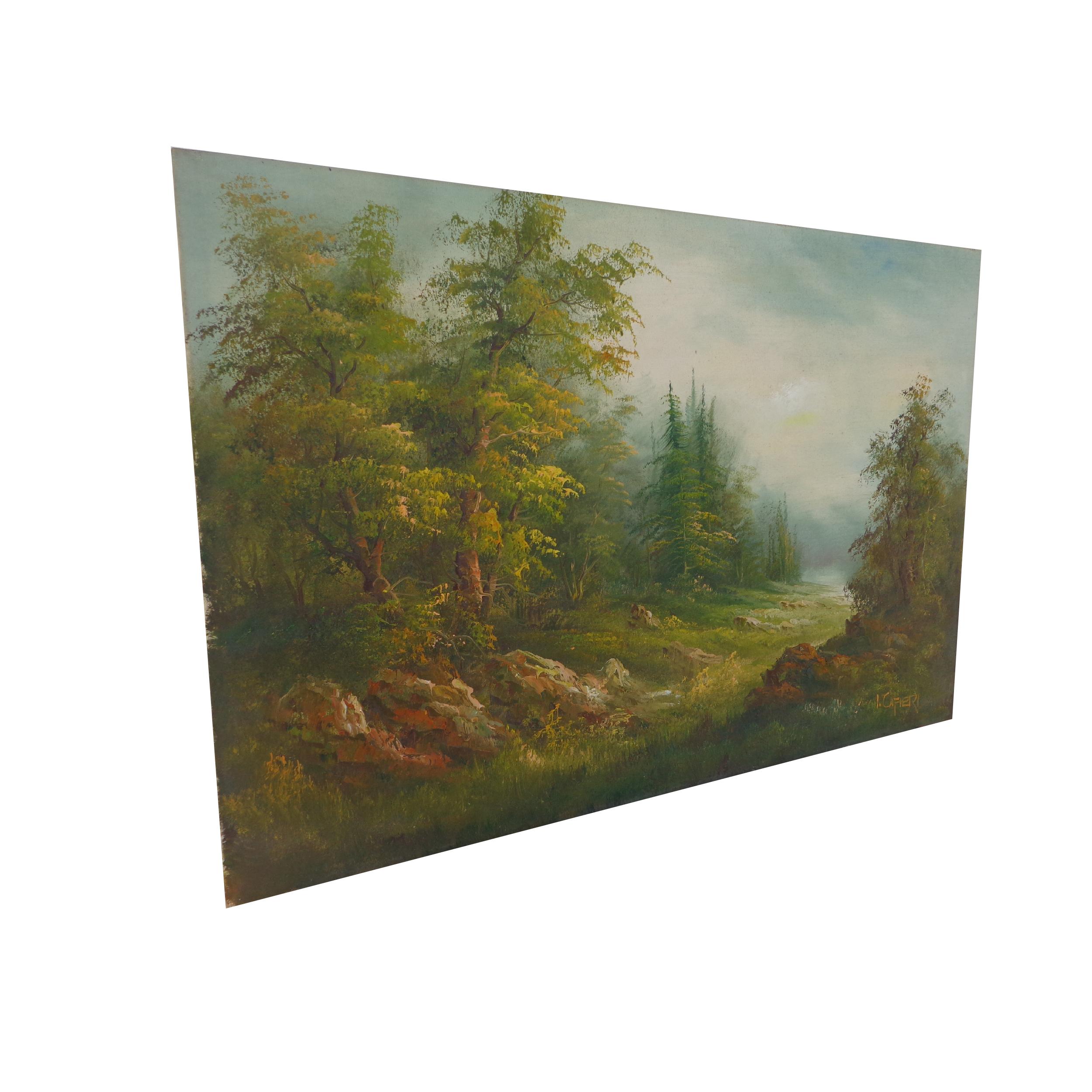 Romantique Peinture de paysage d'Irenne Cafieri en vente