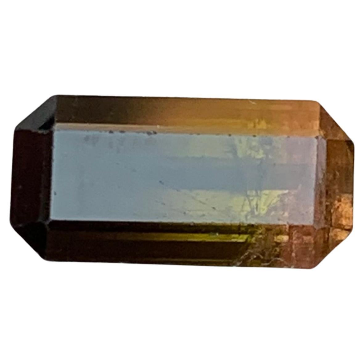 3.60 Karat Bicolor Natürlicher Turmalin, Smaragdschliff Lose Edelsteine, Afghanistan