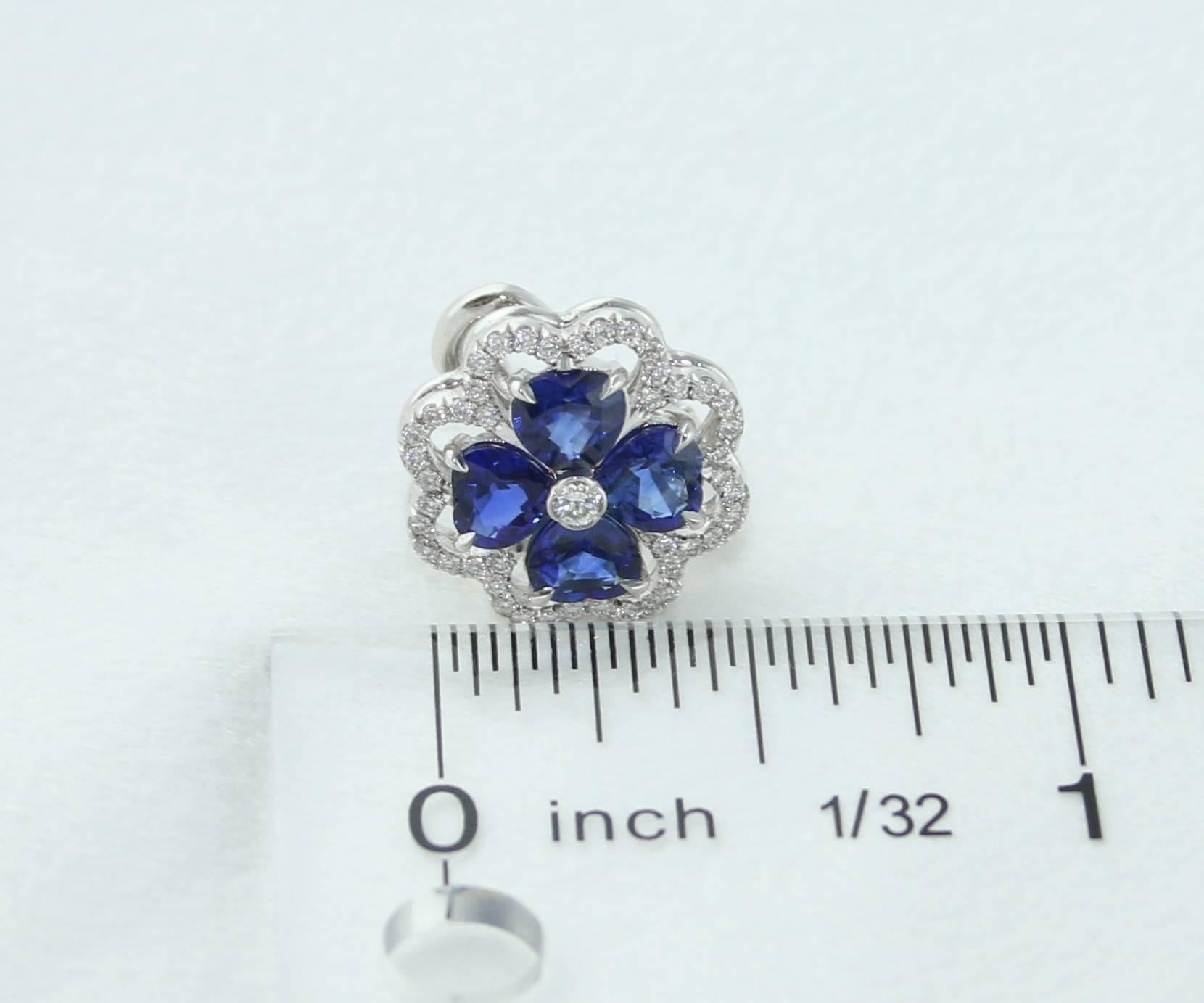 3.60 Carat Blue Sapphire and Diamond Gold Earrings In New Condition For Sale In New York, NY