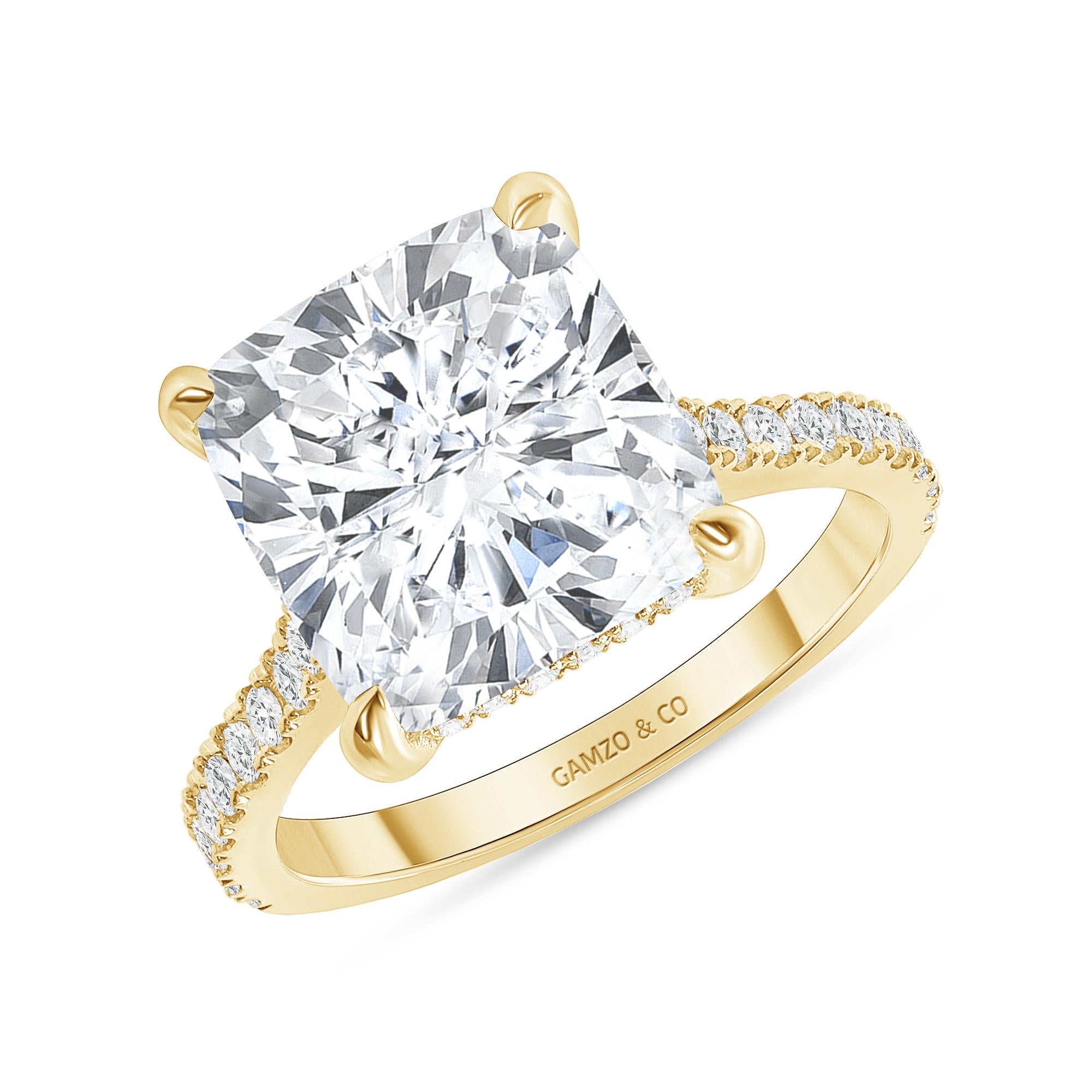 For Sale:  3.60 Carat Cushion Cut Engagement Ring Natural Round Diamonds GIA Certified VS 4