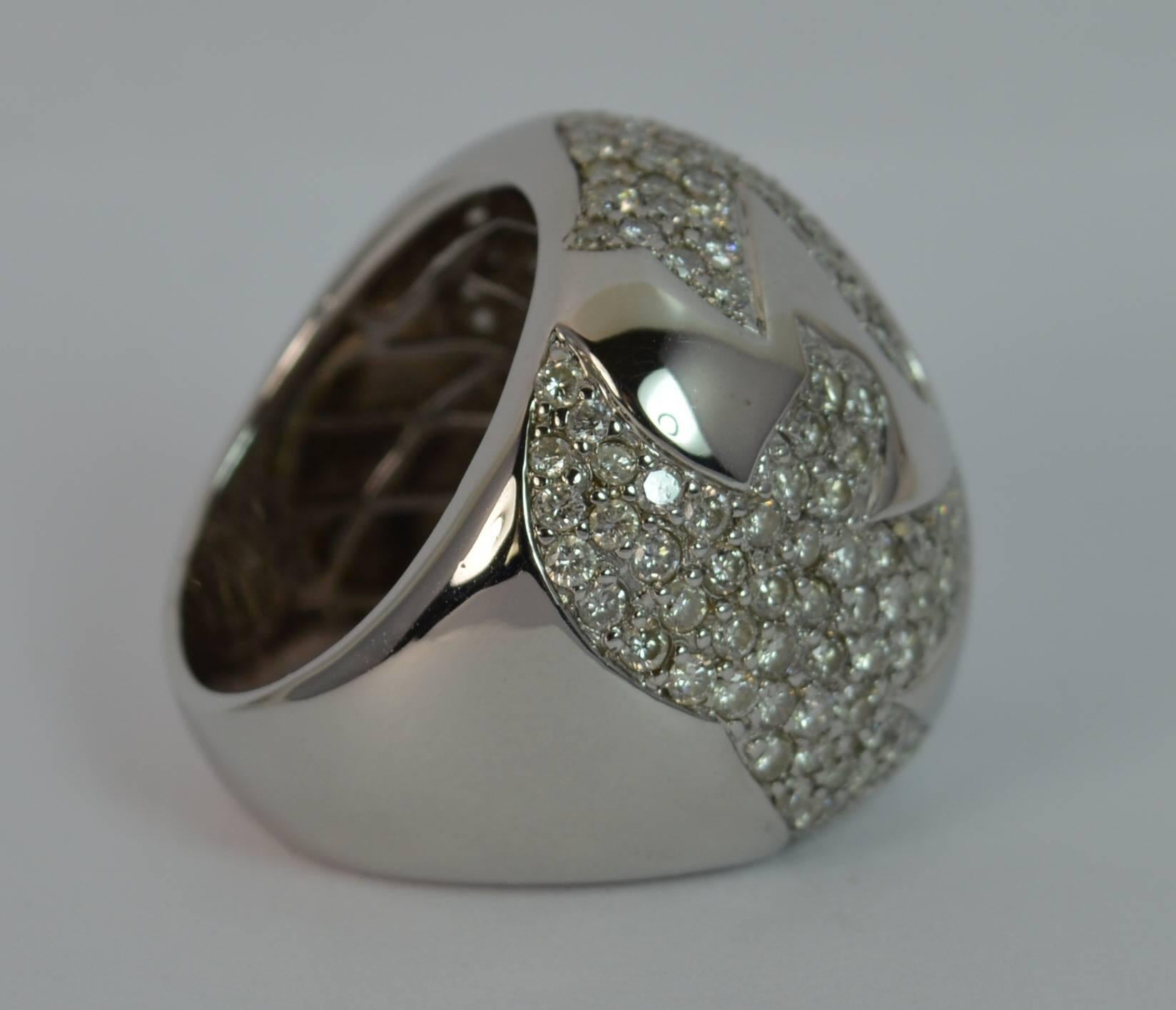 Women's 3.60 Carat Diamond 18 Carat White Gold Cluster Cocktail Ring
