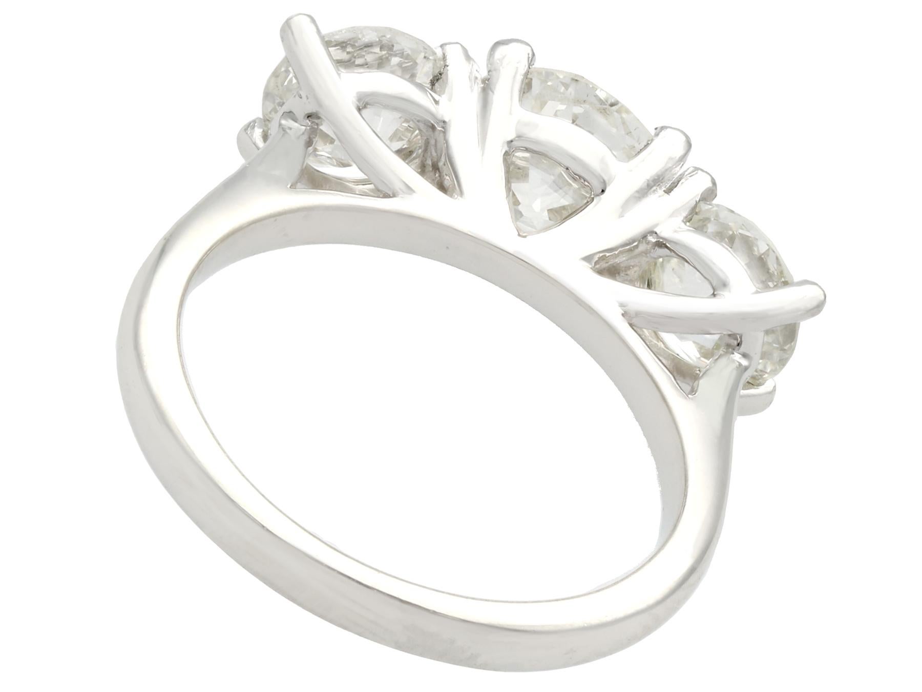 3.60 Carat Diamond and Platinum Trilogy Ring 1