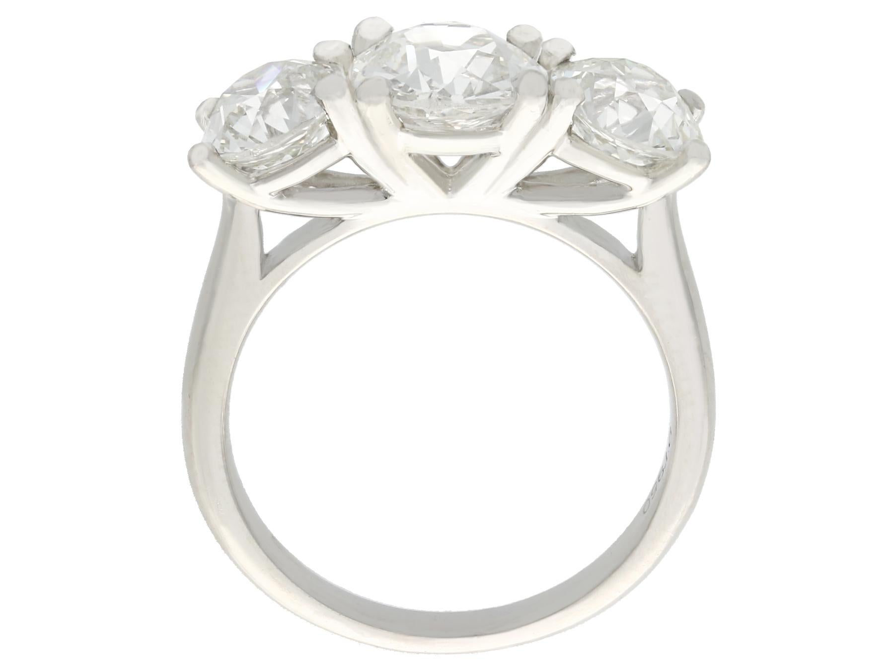 3.60 Carat Diamond and Platinum Trilogy Ring 2