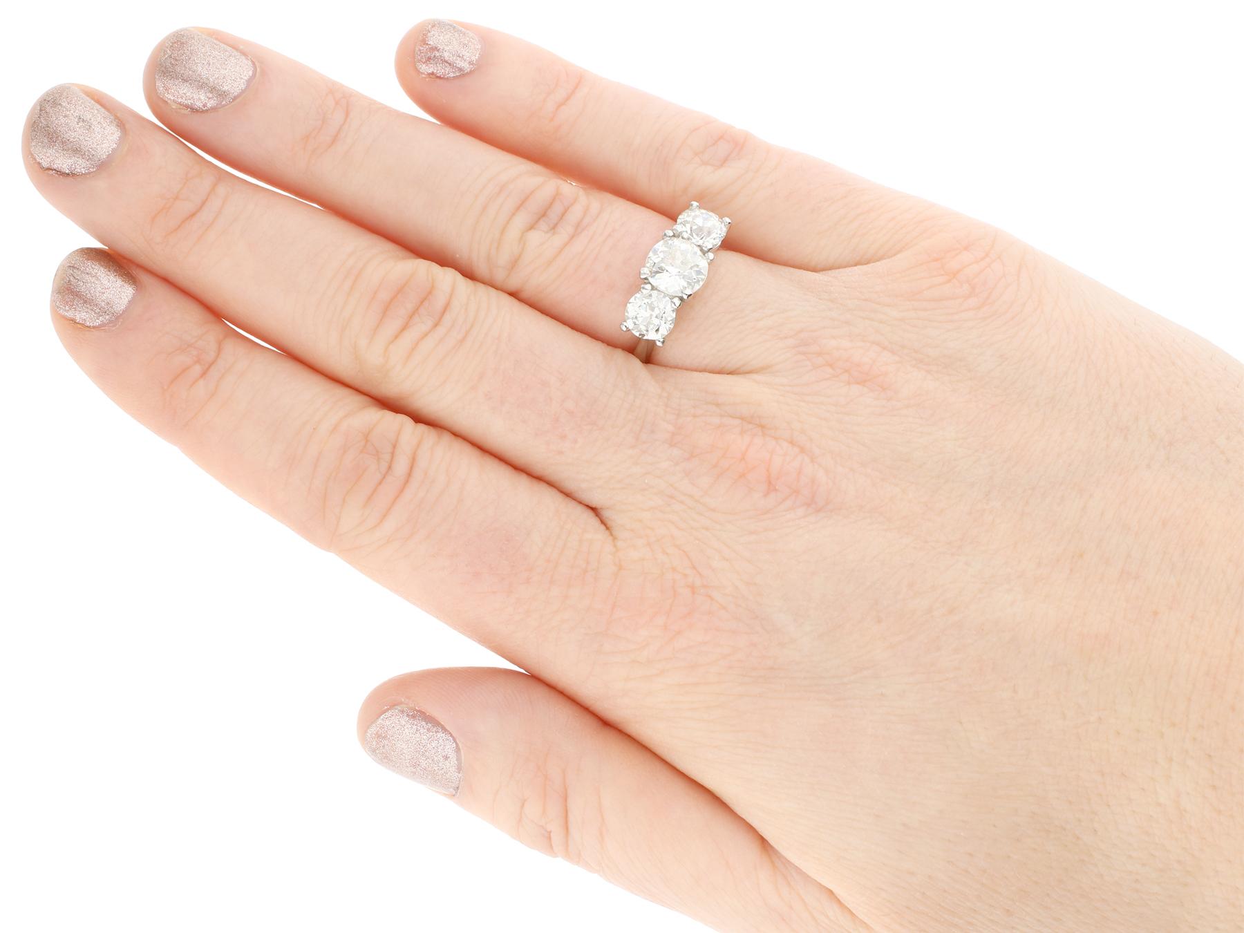 3.60 Carat Diamond and Platinum Trilogy Ring 3