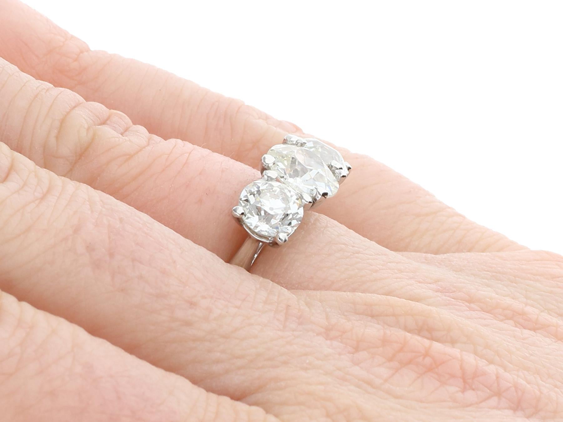 3.60 Carat Diamond and Platinum Trilogy Ring 4