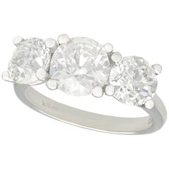 3.60 Carat Diamond and Platinum Trilogy Ring