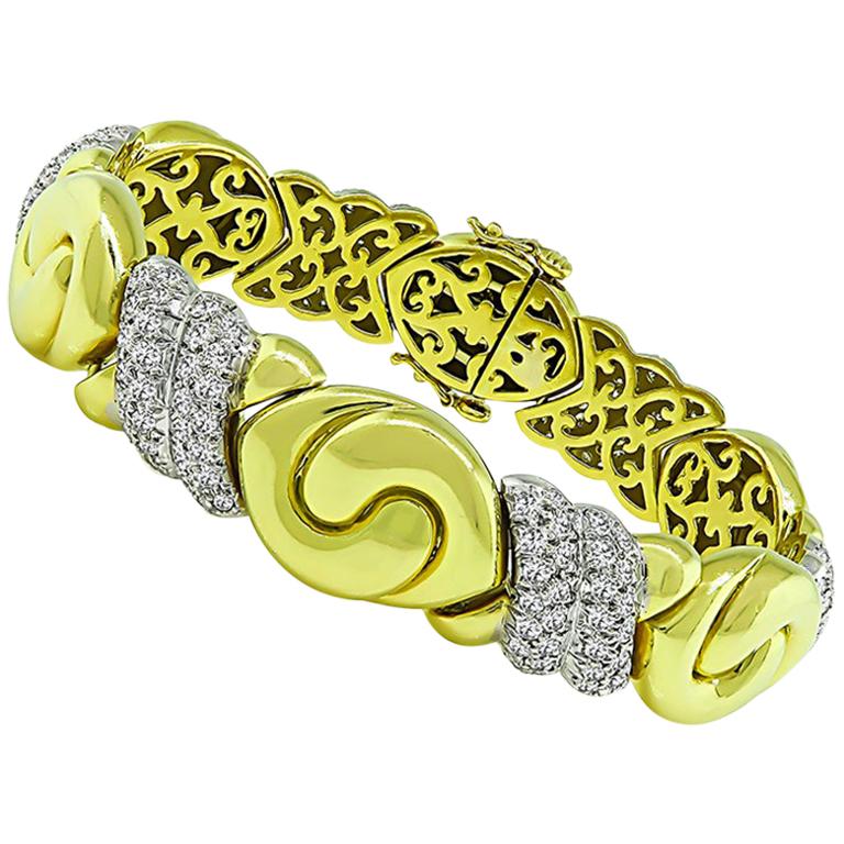 Bracelet en or bicolore avec diamants de 3,60 carats