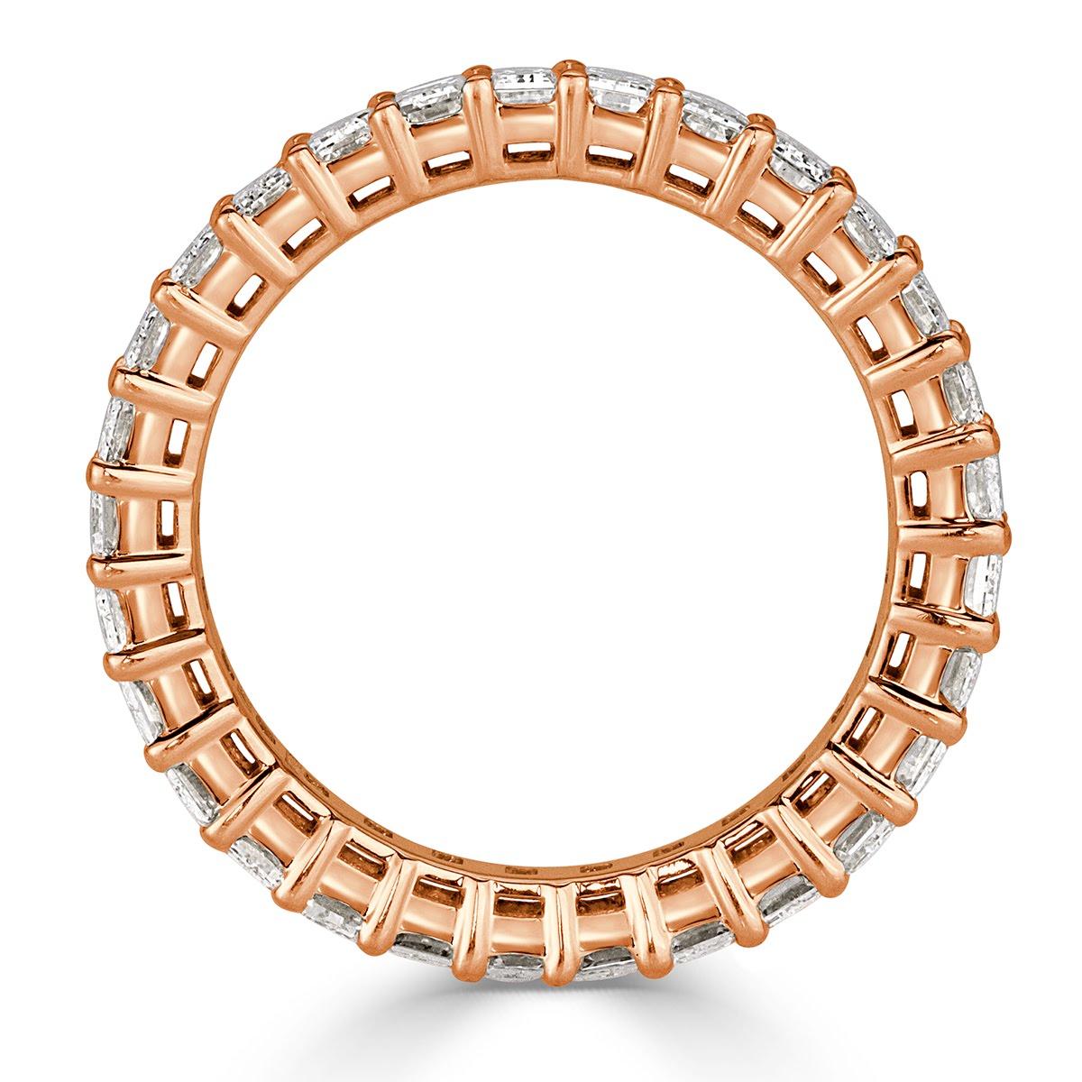 Mark Broumand 3.60 Carat Emerald Cut Eternity Band in 18 Karat Rose Gold In New Condition For Sale In Los Angeles, CA