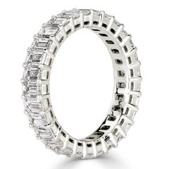 3.60 Carat Emerald Cut Eternity Band in 18 Karat White Gold