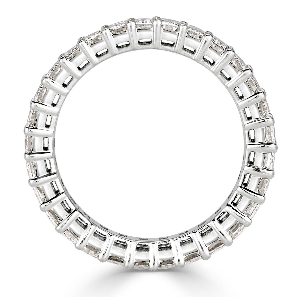 3.60 Carat Emerald Cut Eternity Band in 18 Karat White Gold In New Condition For Sale In Los Angeles, CA