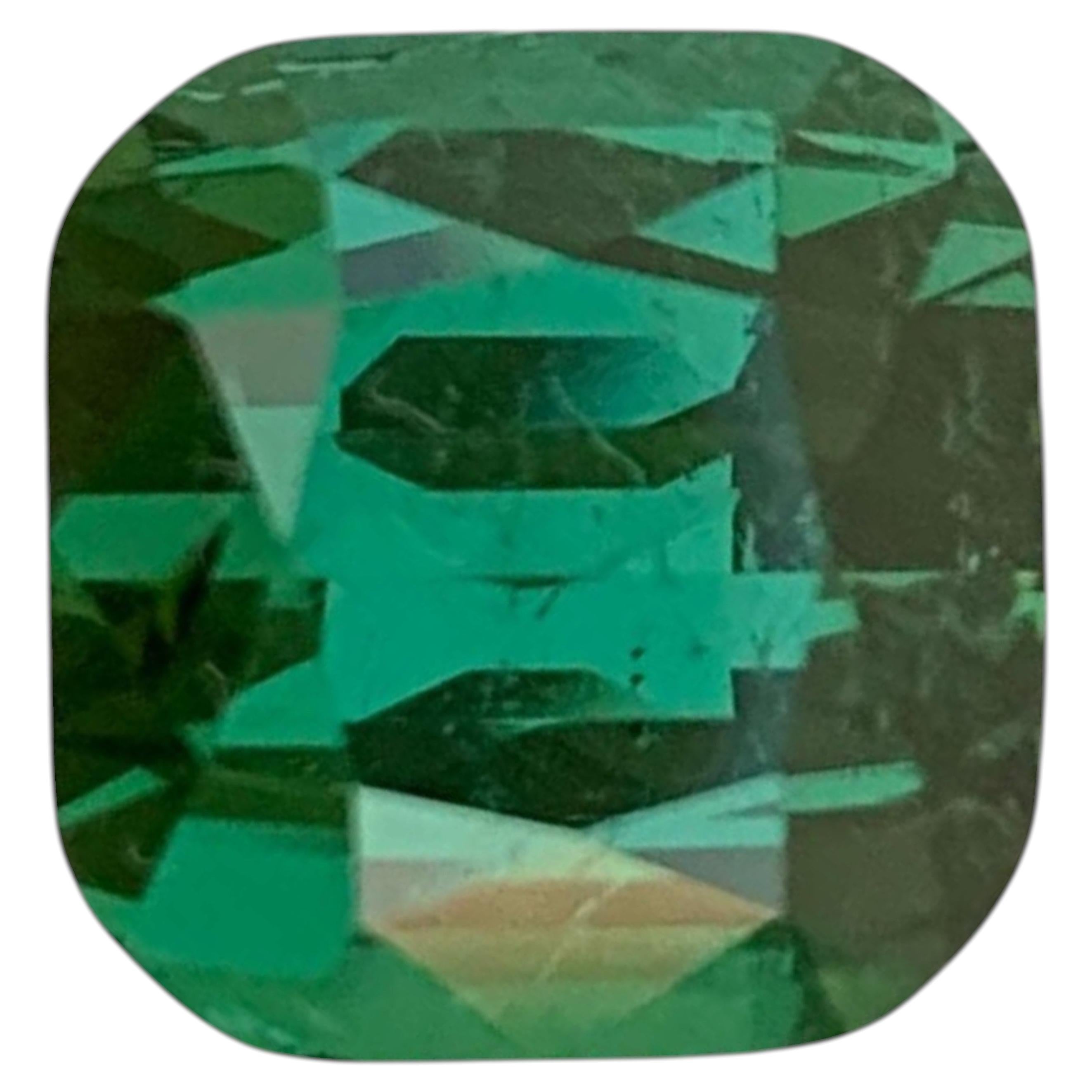 3.60 Carat Fancy Greenish Blue Cushion Tourmaline from Afghanistan For Sale