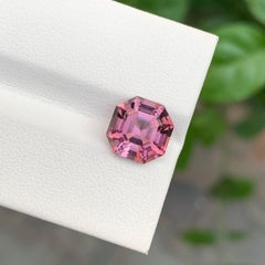 3.60 Carat Glamorous Faceted Maroon Pink Tourmaline Octagon Shape Gem For Ring