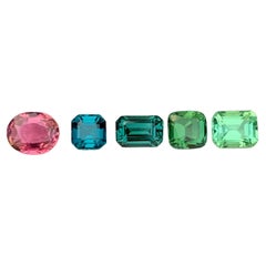 3.60 Carat Natural Loose 5 Piece Mix Color Tourmaline Mix Cut Afghan Gemstones