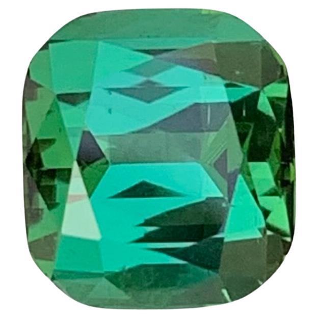 Gema natural suelta de turmalina verde azul de 3,60 quilates en forma de cojín