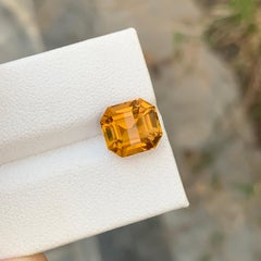 3.60 Carat Natural Loose Citrine Octagon Shape Gem From Earth Mine