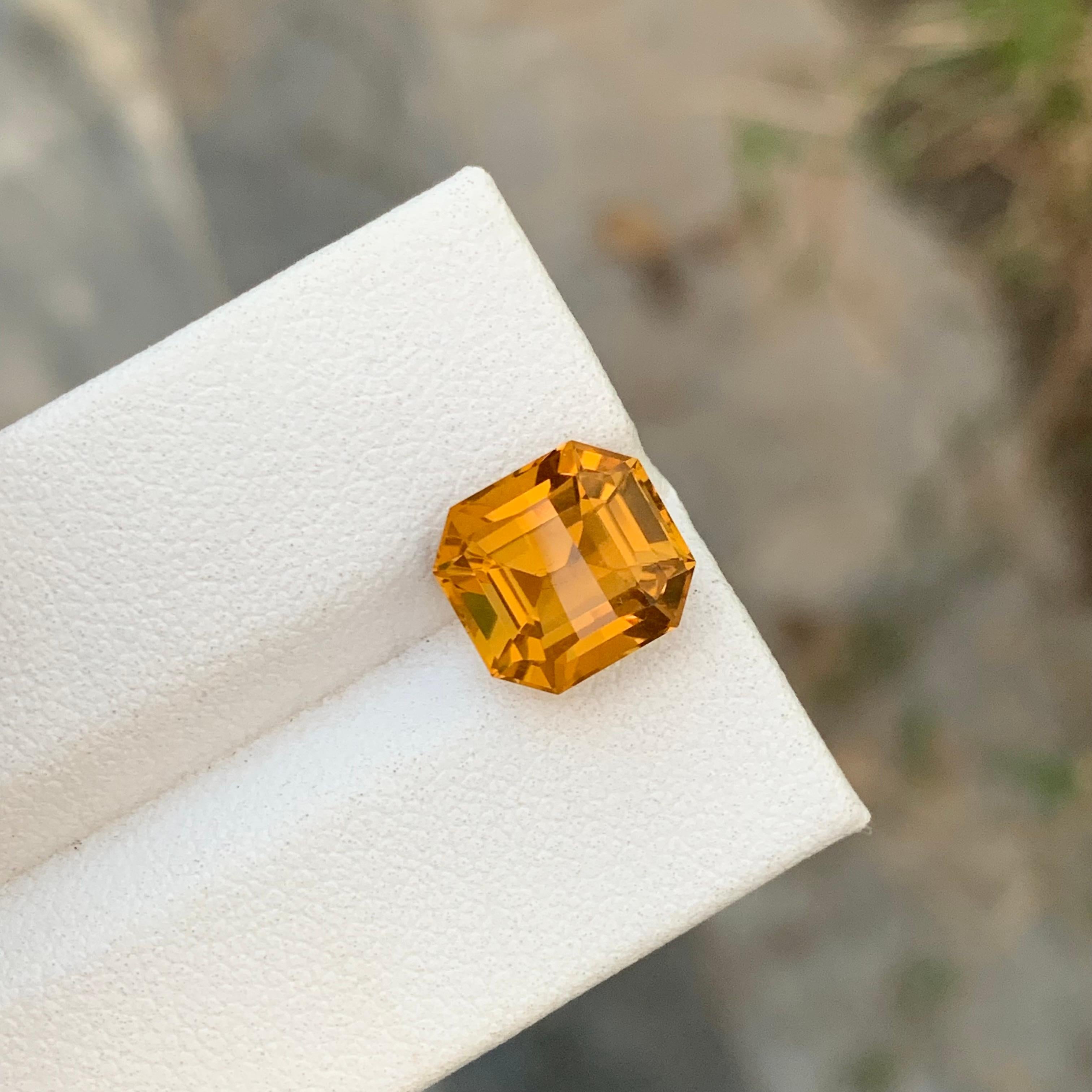 Arts and Crafts 3.60 Carat Natural Loose Citrine Octagon Shape Gem From Earth Mine  For Sale