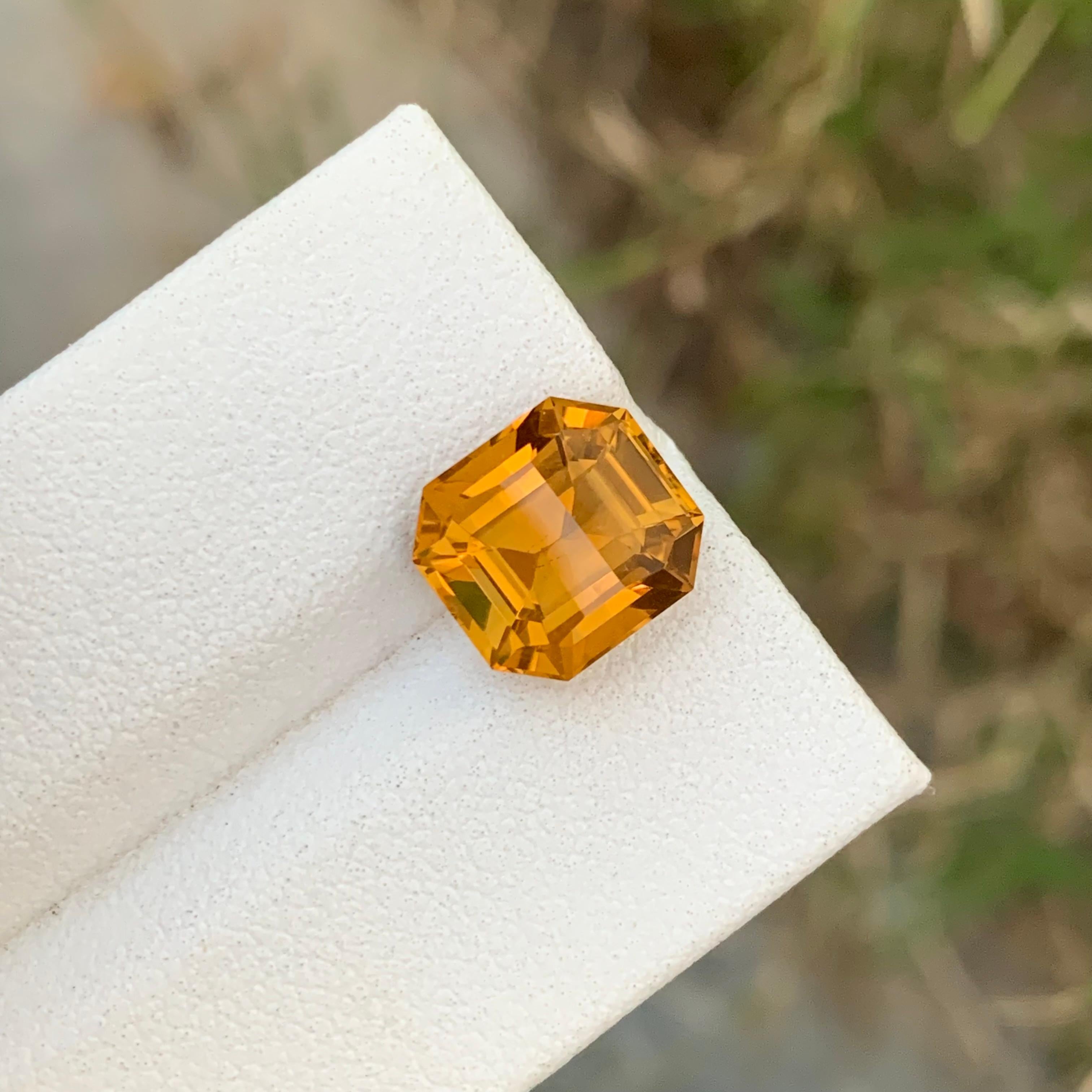 Octagon Cut 3.60 Carat Natural Loose Citrine Octagon Shape Gem From Earth Mine  For Sale
