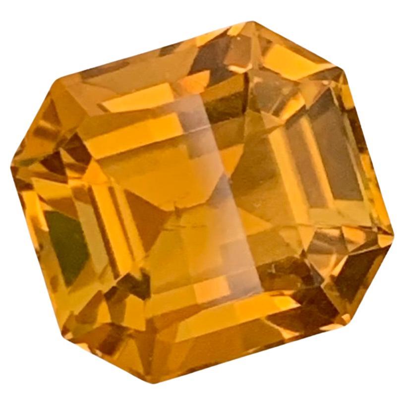 Citrine naturelle non sertie de 3,60 carats de forme octogonale, provenant d'une mine de terre 
