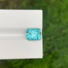 3.60 Carat Natural Loose Lagoon Tourmaline Stone Cushion Cut Afghan Gemstone