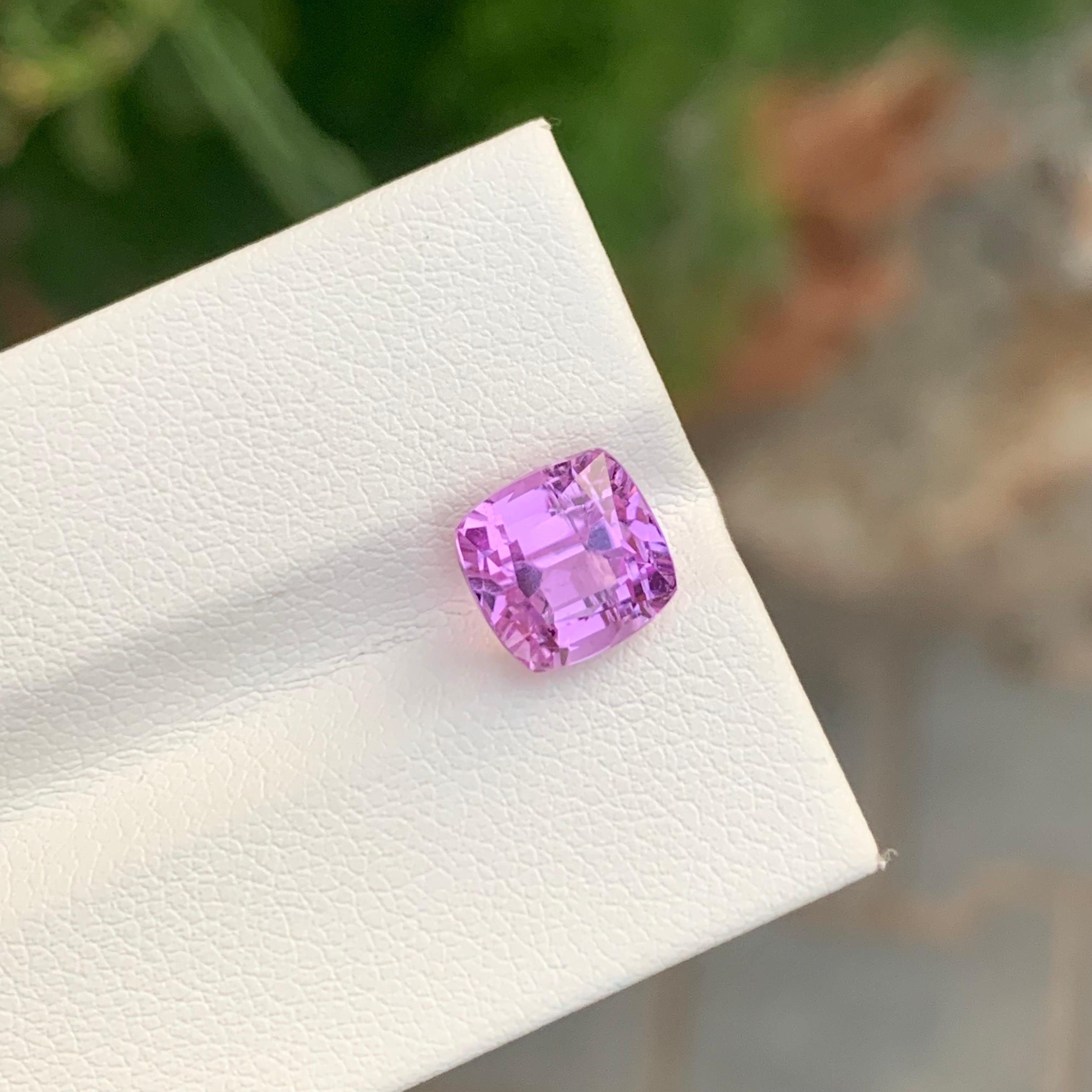 3.60 Carat Natural Loose Pink Kunzite Cushion Shape Gem For Jewellery 4