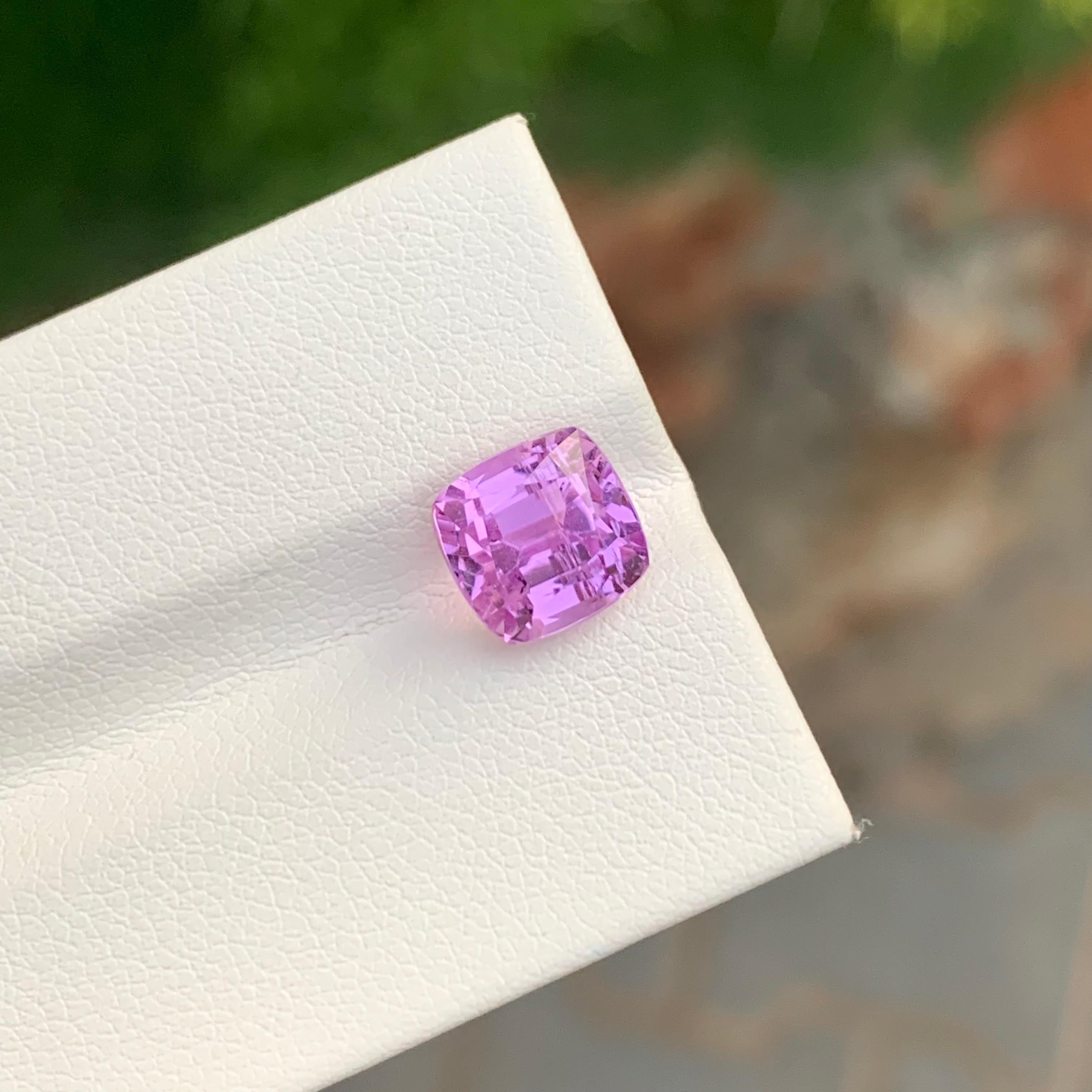 3.60 Carat Natural Loose Pink Kunzite Cushion Shape Gem For Jewellery 5