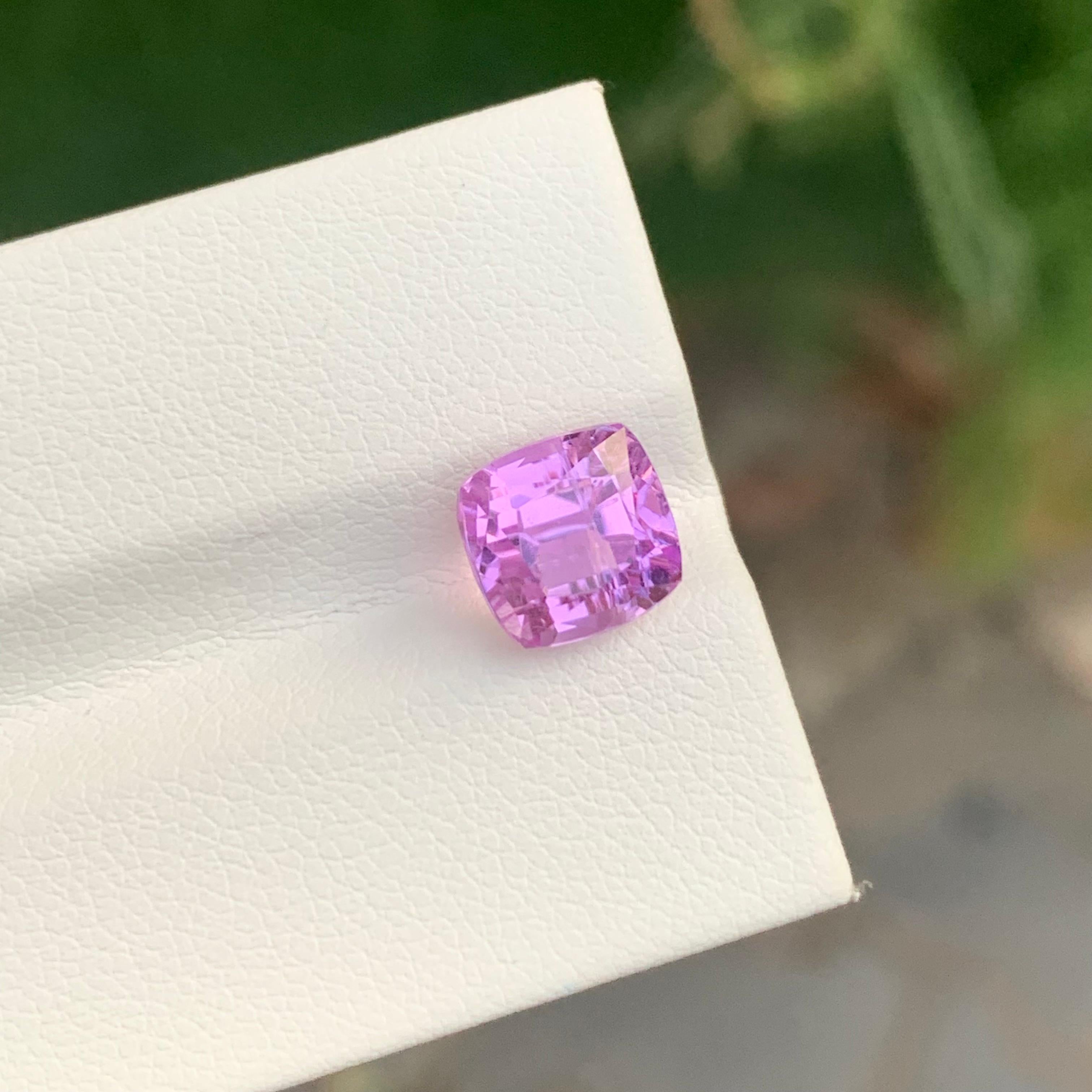 3.60 Carat Natural Loose Pink Kunzite Cushion Shape Gem For Jewellery 1