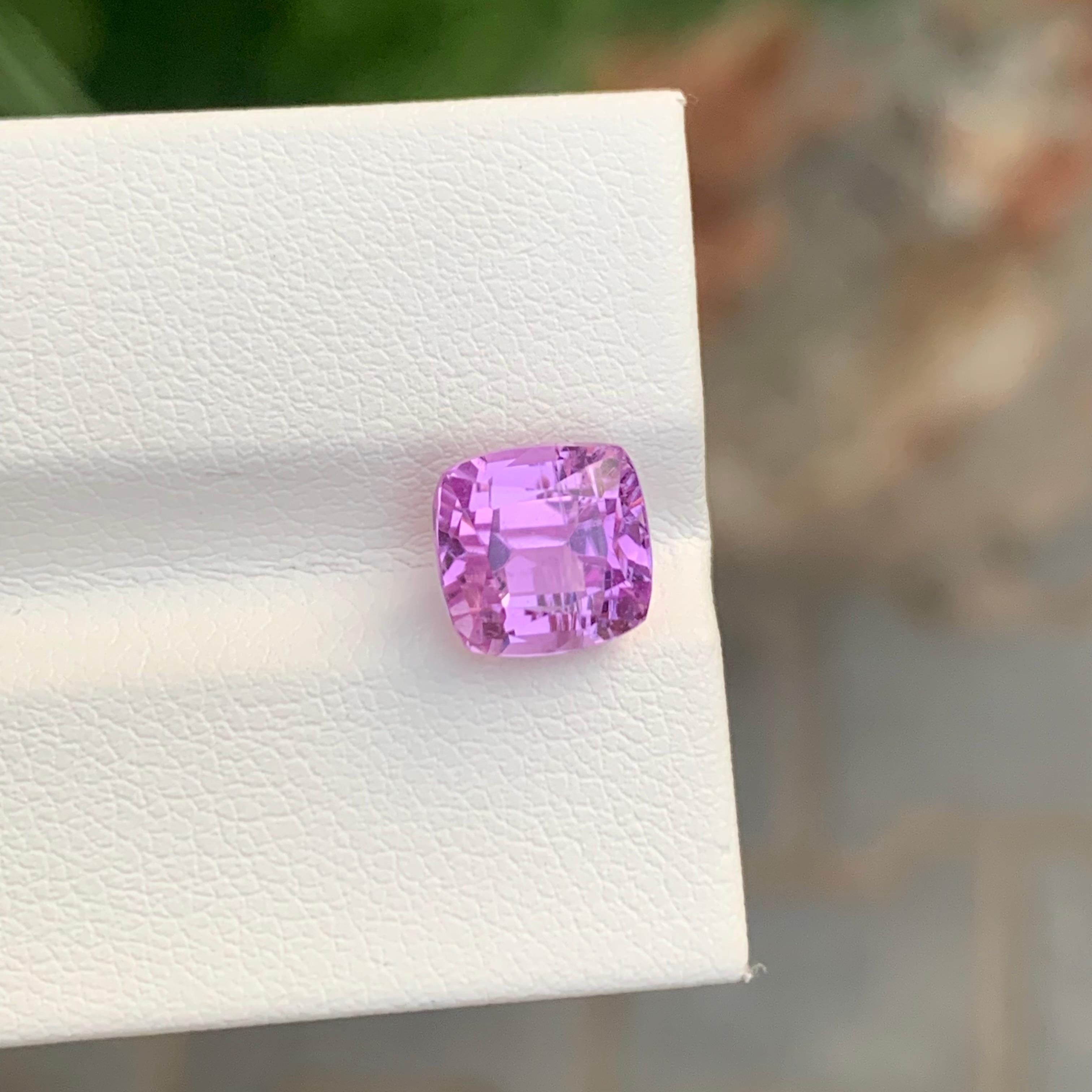 3.60 Carat Natural Loose Pink Kunzite Cushion Shape Gem For Jewellery 2