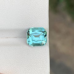 3.60 Carat Natural Loose Sea Foam Color Tourmaline Cushion Cut Afghan Gemstone