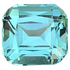 3.60 Carat Natural Loose Sea Foam Color Tourmaline Cushion Cut Afghan Gemstone