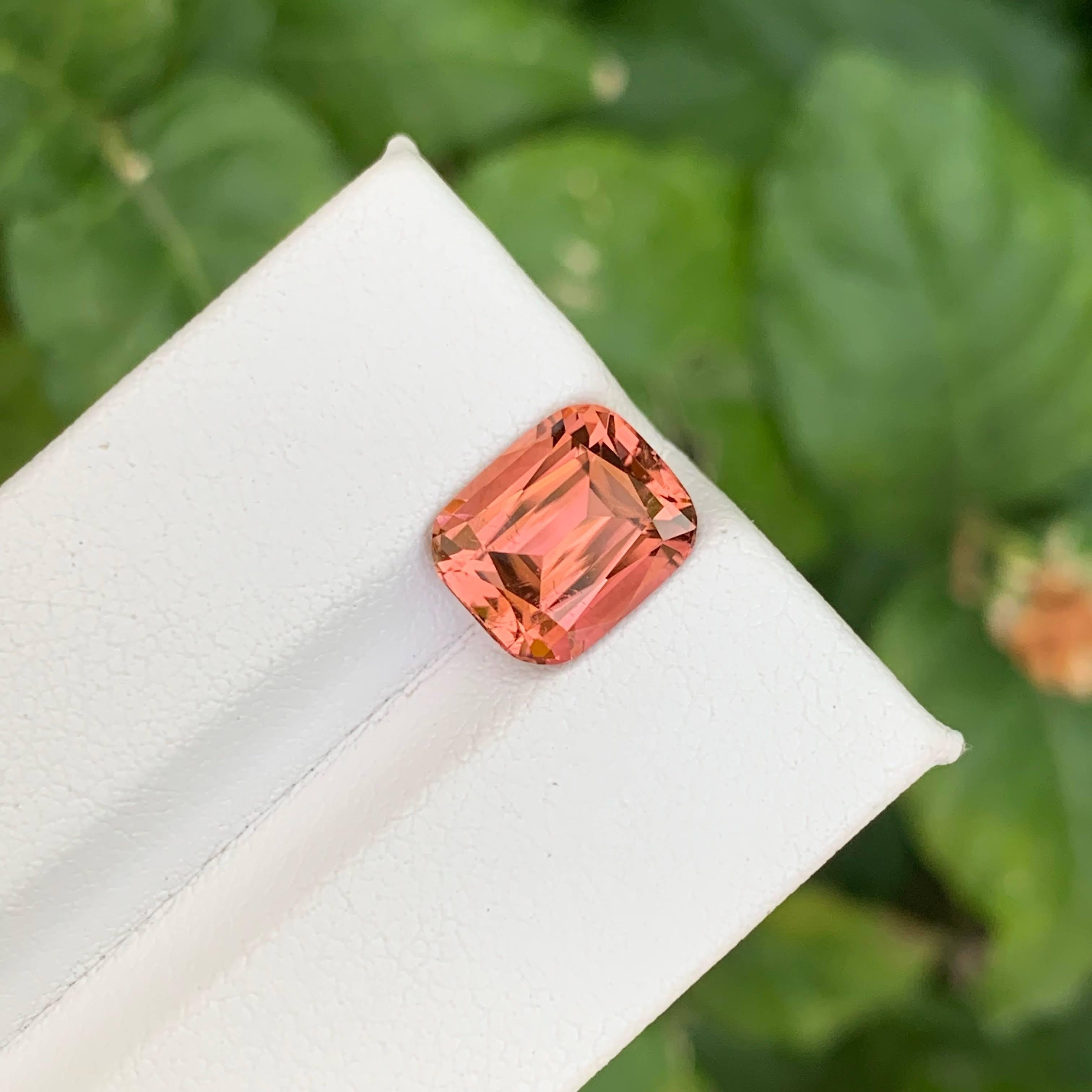 3,60 Karat Hübscher Pfirsichrosa Turmalin Stein Cushion Cut Afghan Edelstein im Angebot 5