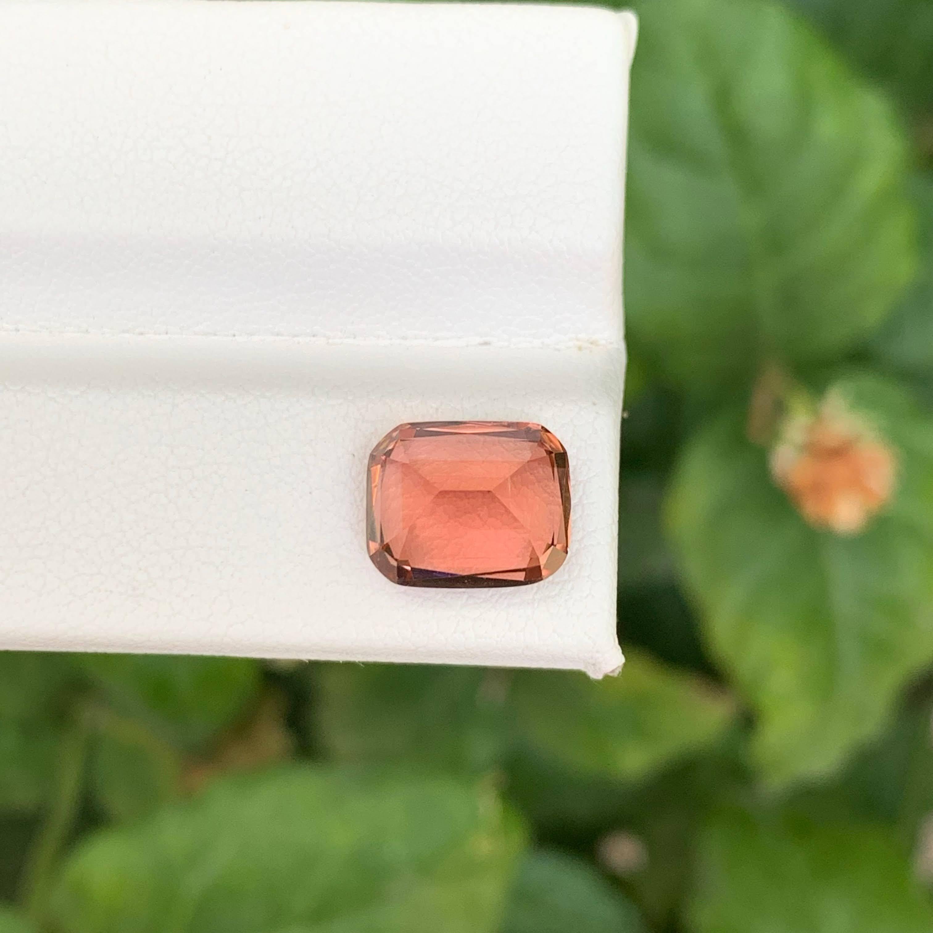 3,60 Karat Hübscher Pfirsichrosa Turmalin Stein Cushion Cut Afghan Edelstein im Angebot 2