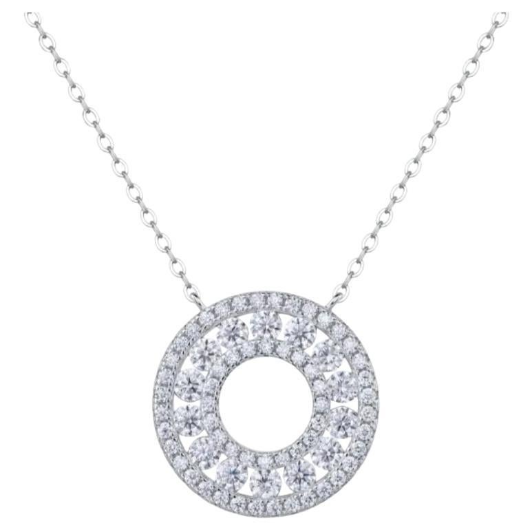 3.60 Carats F/VS1 Round Brillant Shape Diamonds 18K Gold Pendant Necklace