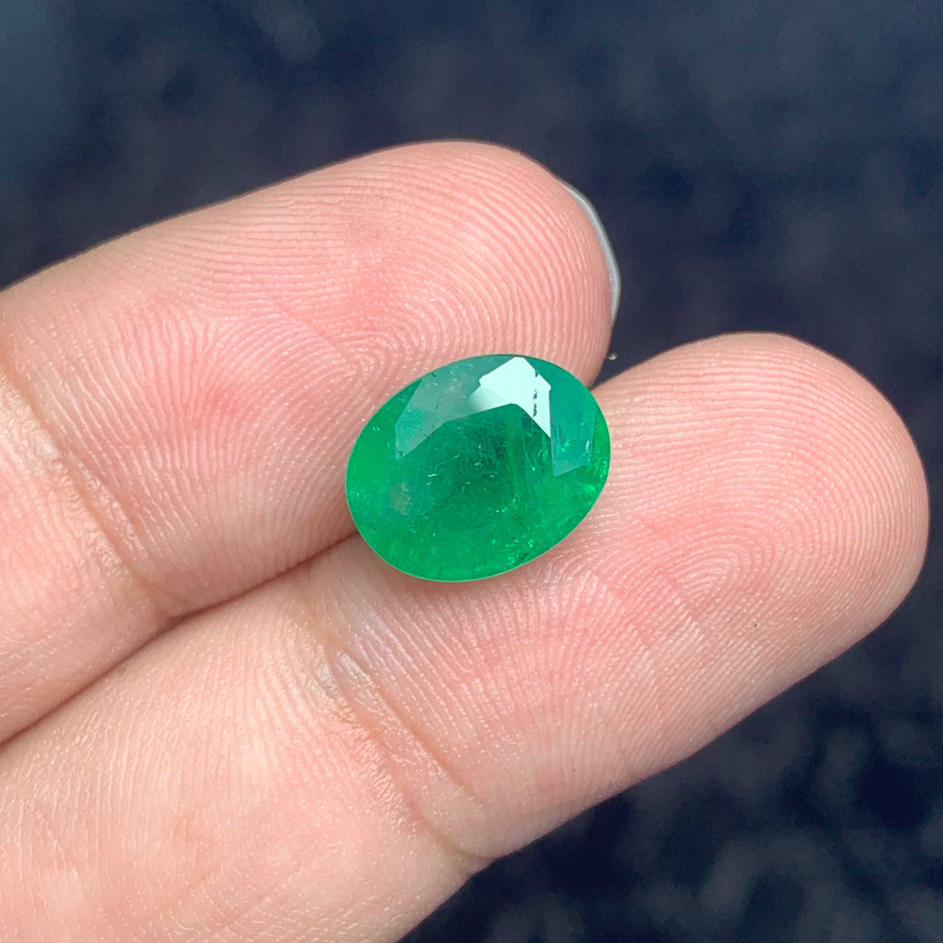 Oval Cut 3.60 Carats Natural Loose Green Emerald Oval Shape From Zambia Mine