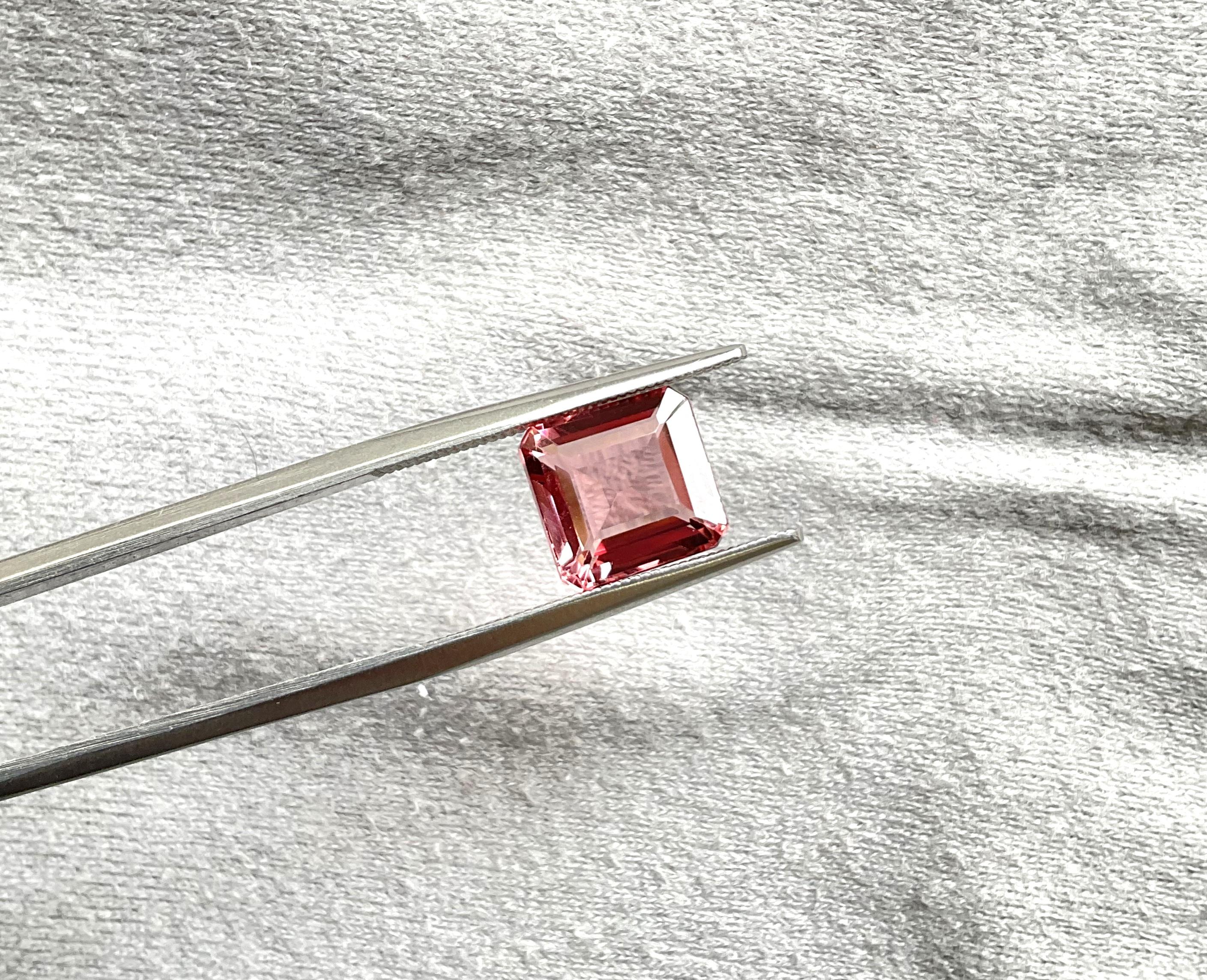 3,60 Karat Rosa Turmalin Oktagon Facettenschliff Stein Top Qualität Natürlicher Edelstein im Zustand „Neu“ im Angebot in Jaipur, RJ