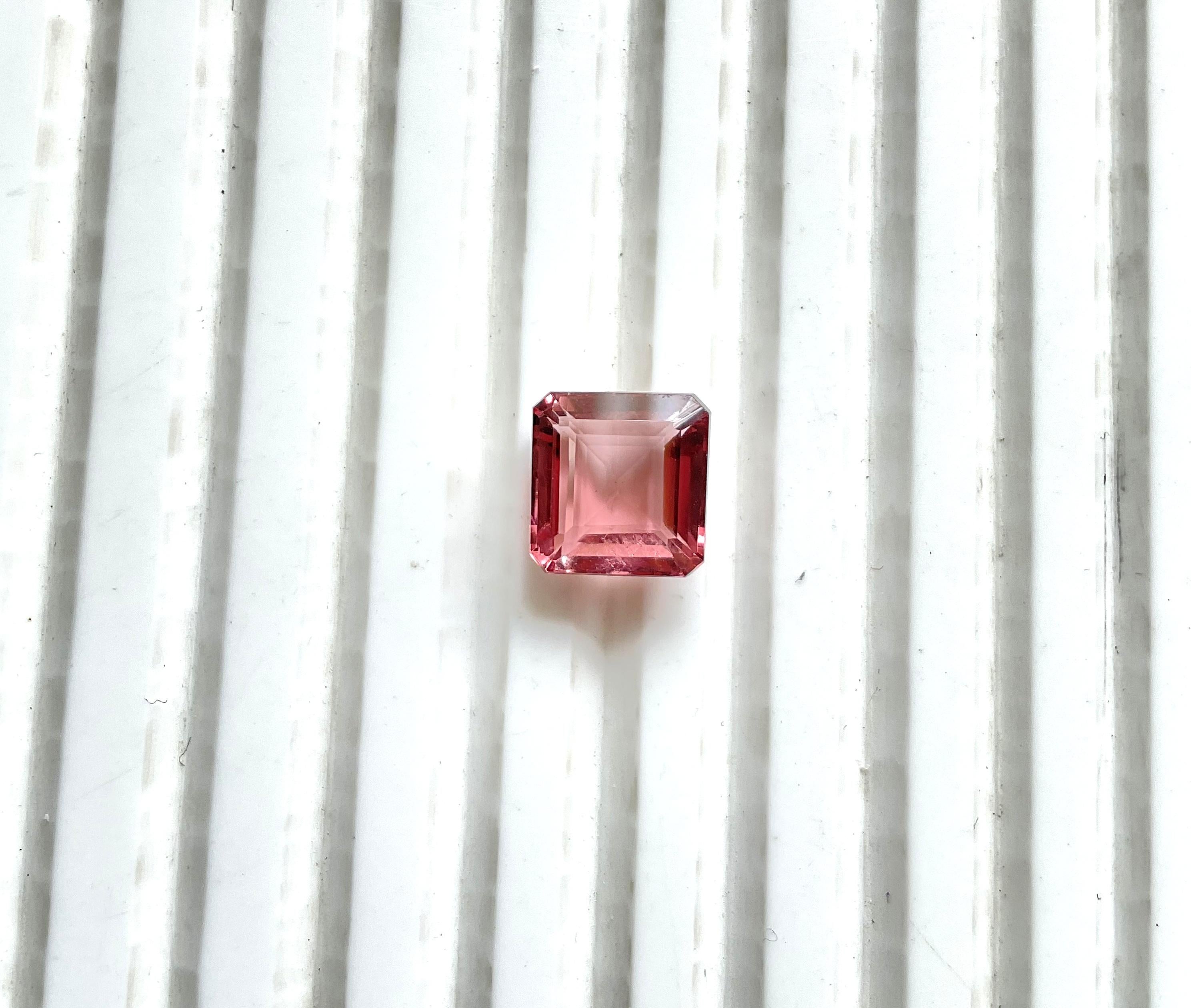 3,60 Karat Rosa Turmalin Oktagon Facettenschliff Stein Top Qualität Natürlicher Edelstein im Angebot 1