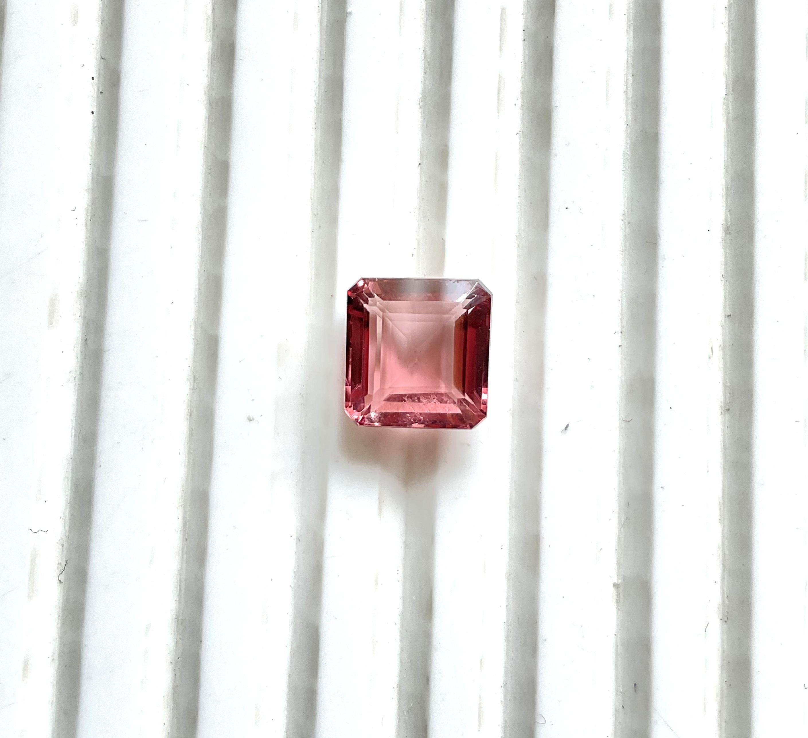 3,60 Karat Rosa Turmalin Oktagon Facettenschliff Stein Top Qualität Natürlicher Edelstein im Angebot 2