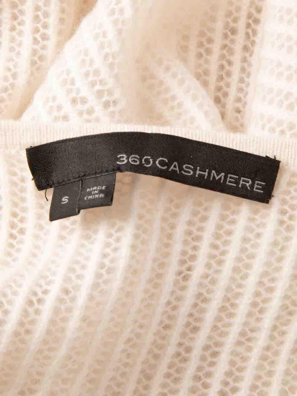 Women's 360 Cashmere Ecru V-Neck Knit Poncho Size S For Sale