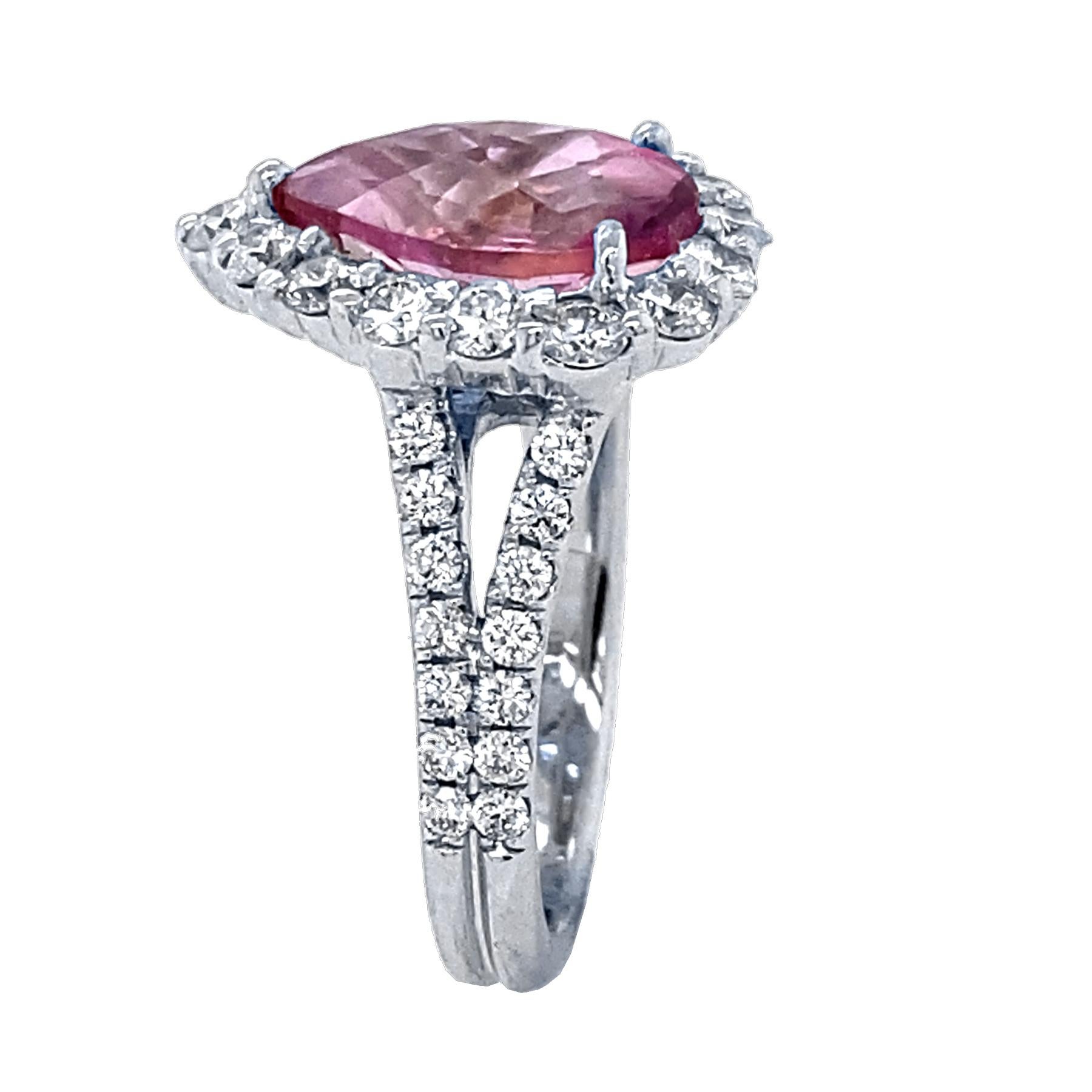 pink topaz and diamond ring
