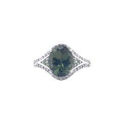 3.60 CT tsavorite Gemstone and Diamond Ring
